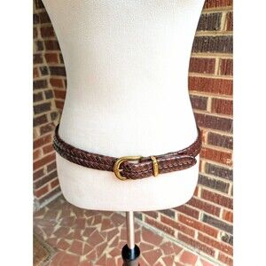 Coach Leather Braided Belt 5922- Brown- Made in Turkey- Size 34"/85cm